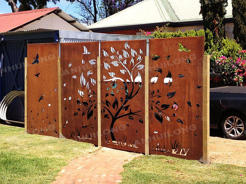 yard corten privacy fence factory